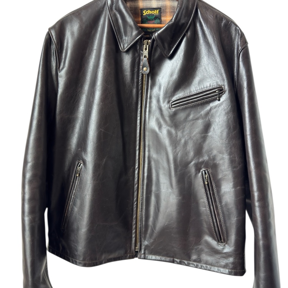 Schott NYC 688 Classic Heavy Cowhide Racer Motorcycle Jacket